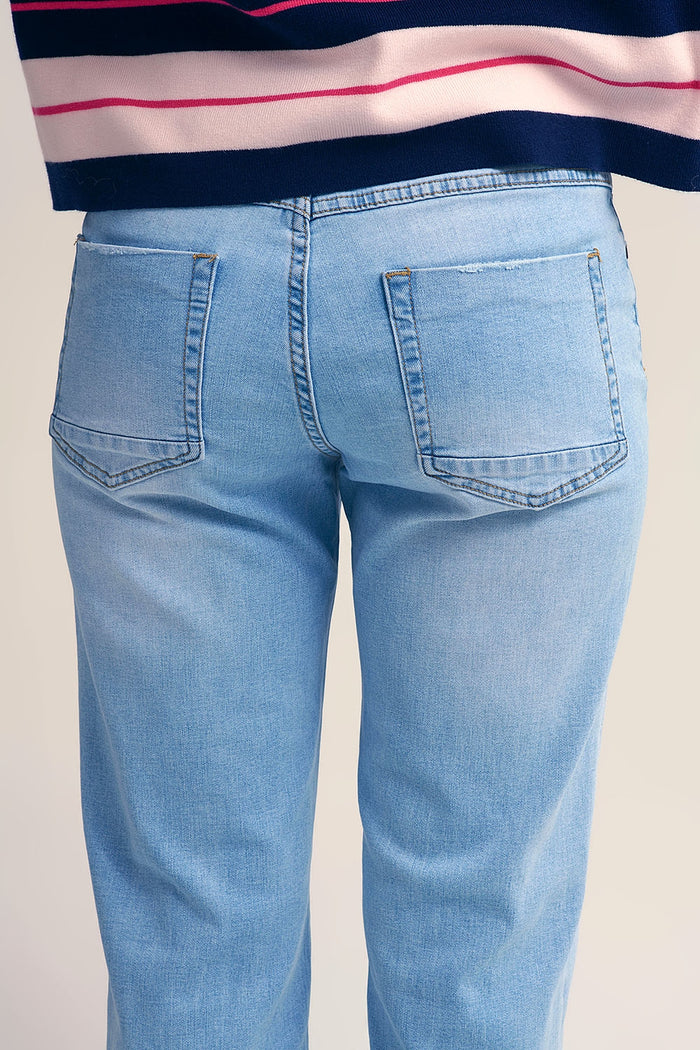 Straight-Leg Light Blue Jeans - Denim