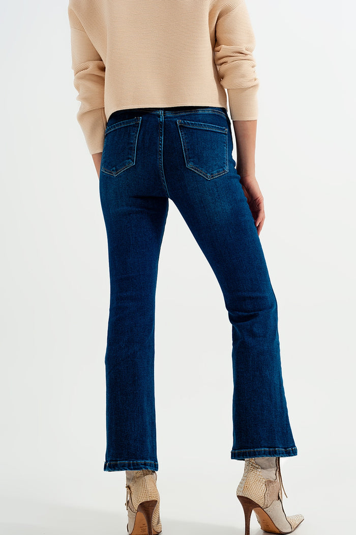 Stretch flare jeans in midwash - Denim