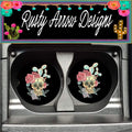 Sugar Skull with Cactus Set of 2 Car Coasters - Car Coasters