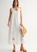 camellia eyelet Summer Breeze Off White Maxi Dress