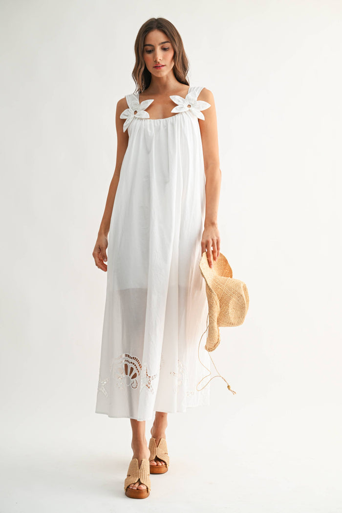Summer Breeze Off White Maxi Dress