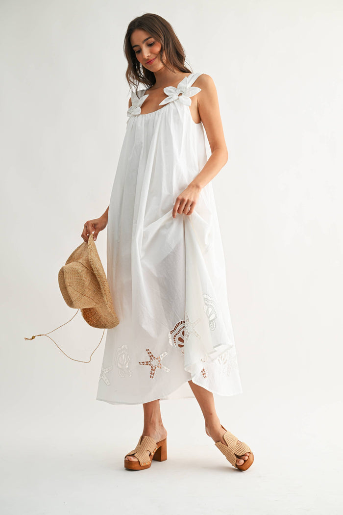 Summer Breeze Off White Maxi Dress