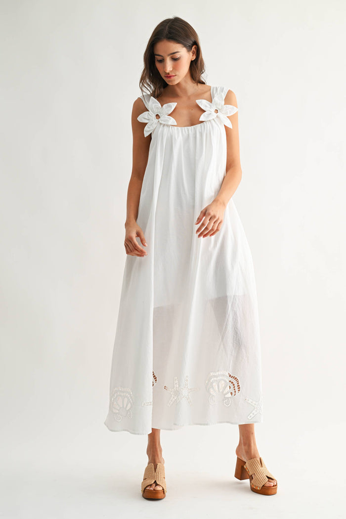 Summer Breeze Off White Maxi Dress