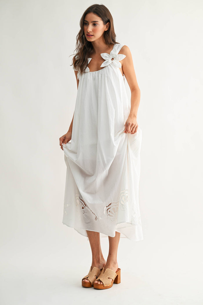 Summer Breeze Off White Maxi Dress
