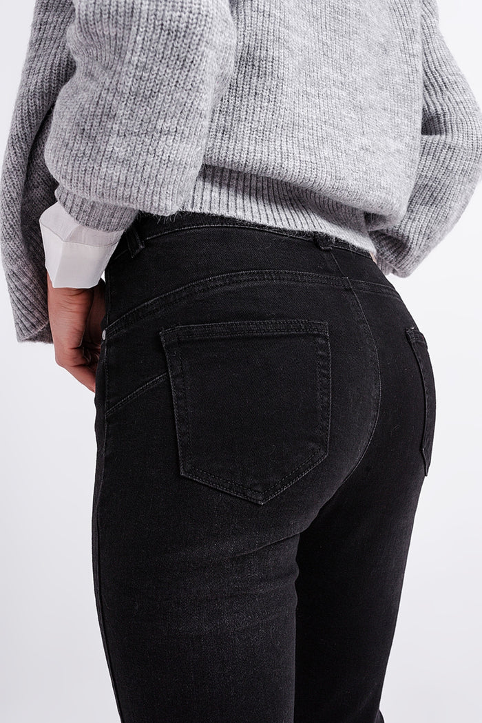 Super high rise skinny leg jeans in black - Coloured Jeans