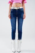 Super Skinny Dark Wash Jeans In Elastic Denim - Denim