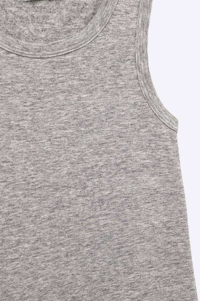 Super Soft Knitted Basic Tank in Grey
