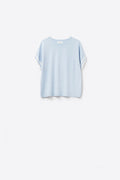 Sweater In baby Blue with white contrast detail