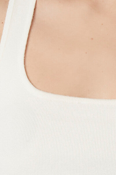 Sweater-Knit Cutout Tank Top