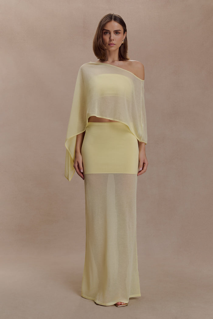 Tanyel Sheer And Bandage Knit Maxi Skirt - Lemon