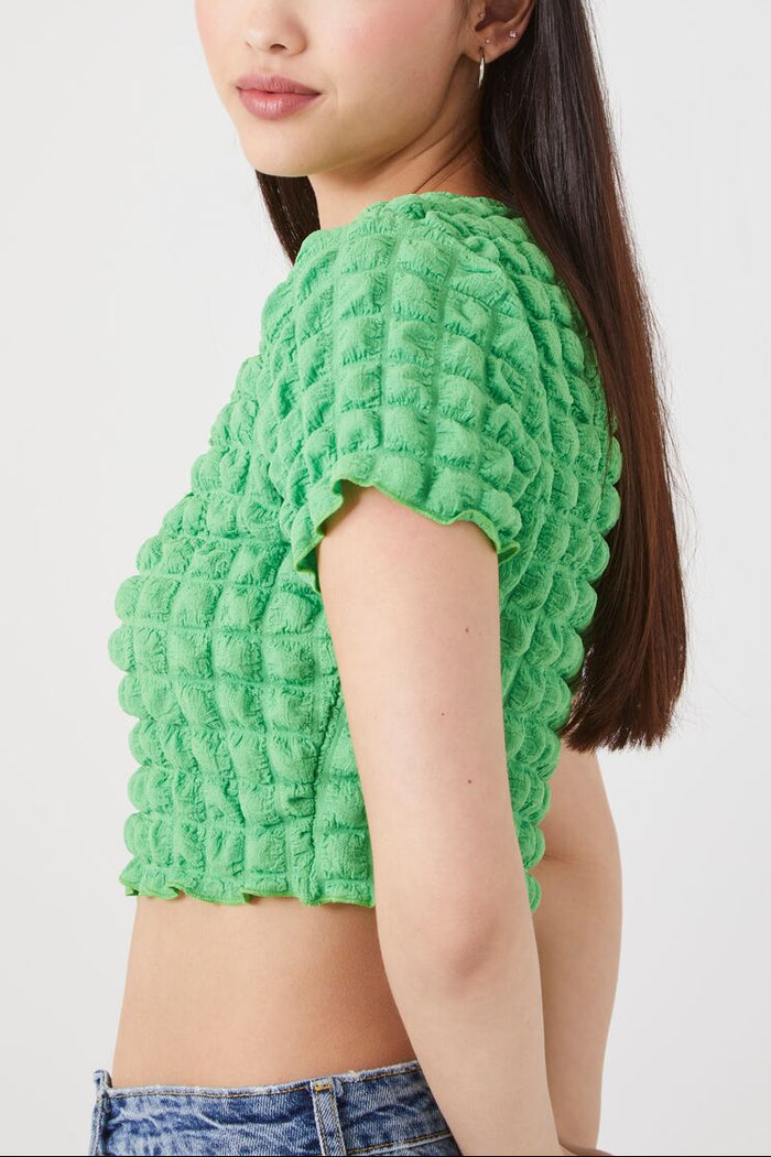 Textured Cutout Crop Top