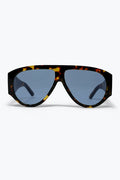 Tortoise Frame Aviator Sunglasses with Blue Lenses