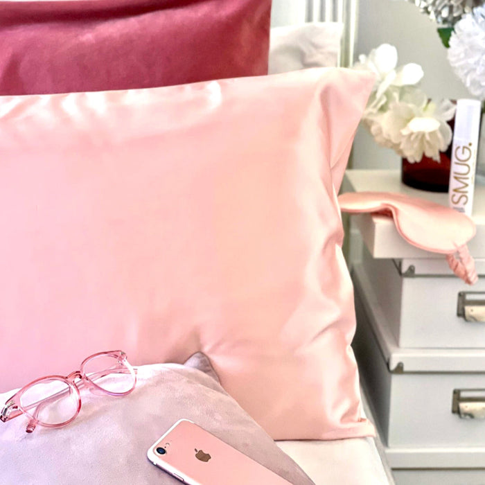 Two Satin Pillowcases - Pink - Pillowcase