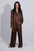 Twyla Silk Pyjama Set Chocolate | Archive Sample