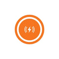a circle with a lightning bolt in it