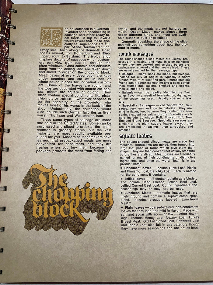 Vintage Cookbook, All About Sausage, 1973 Oscar Meyer at Duckwells