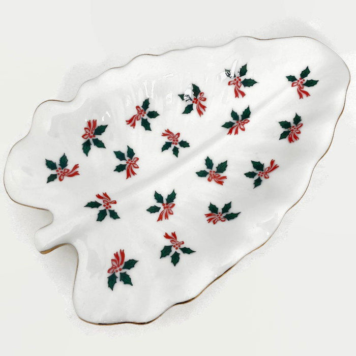 Vintage Lefton White Ceramic Christmas Tree Dish at Duckwells