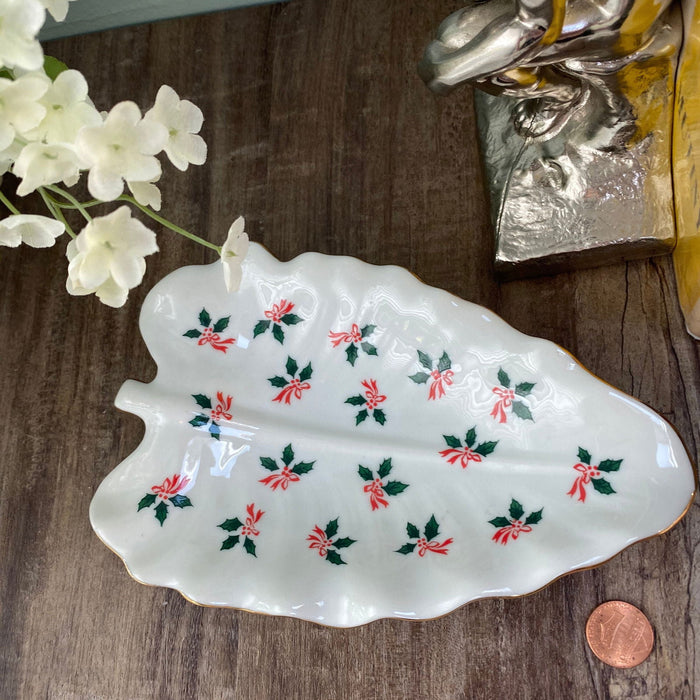 Vintage Lefton White Ceramic Christmas Tree Dish at Duckwells
