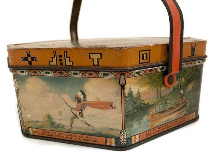 Vintage Native American Litho Tin at Duckwells