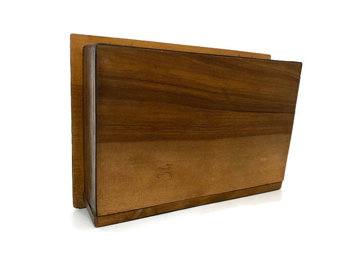 Vintage Wood Box with Veneer and Inlay at Duckwells