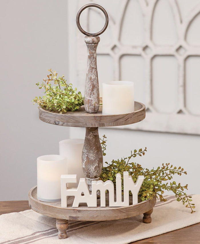 Weathered Two-Tiered Tray