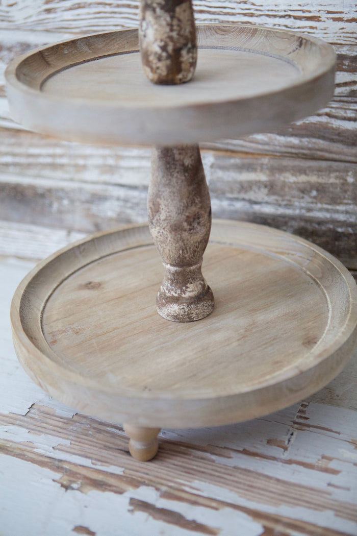 Weathered Two-Tiered Tray