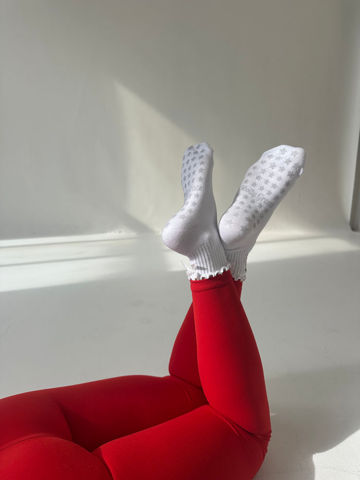 White bow non-slip socks