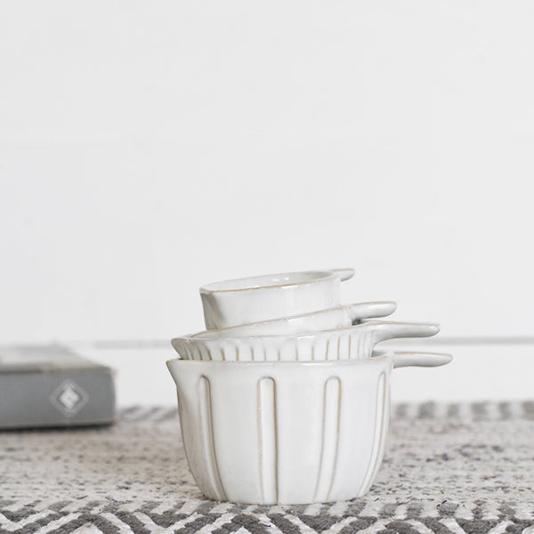 White Ceramic Measuring Cups