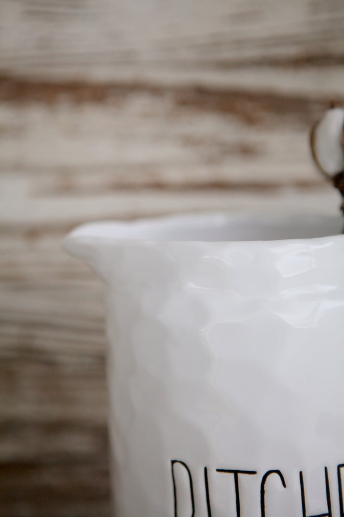 White Ceramic Pitcher