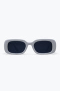 White Chunky Frame Rectangular Lens Modern Sunglasses