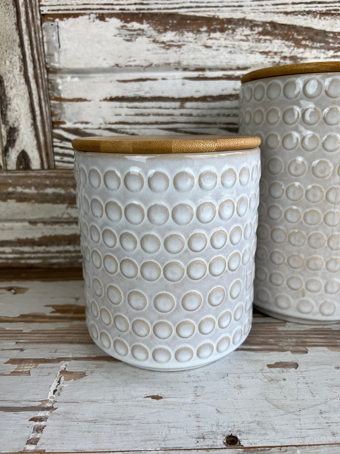 White Dot Canister Set