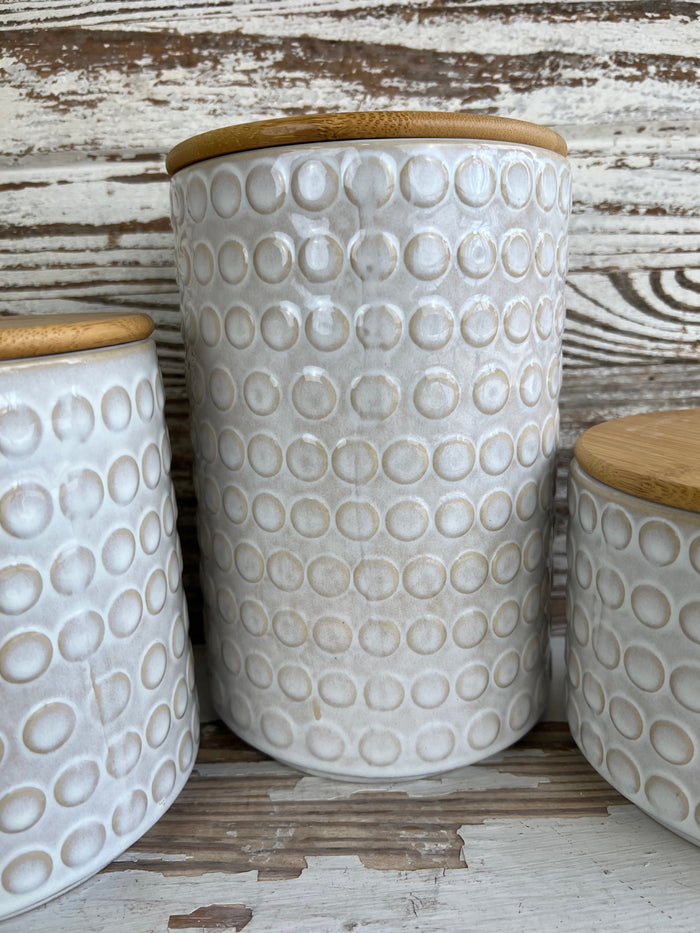 White Dot Canister Set