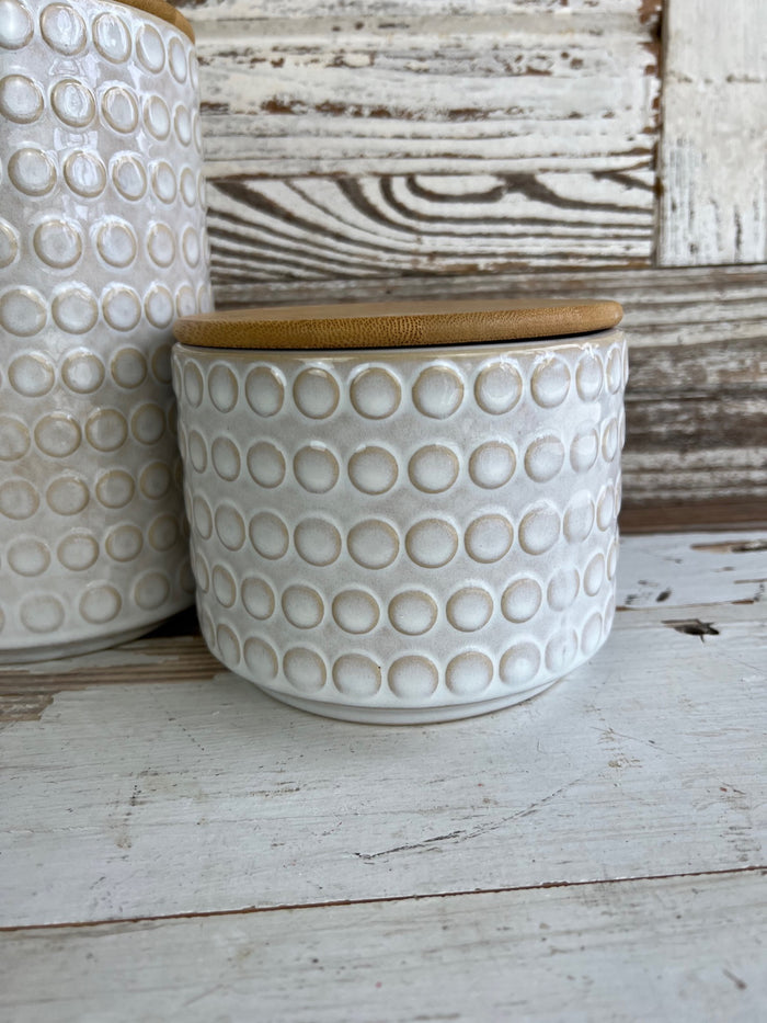 White Dot Canister Set