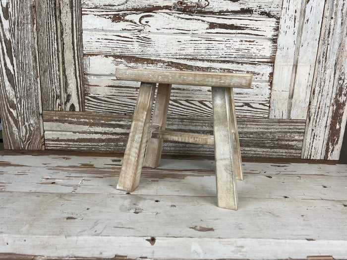White Wash Wooden Stool