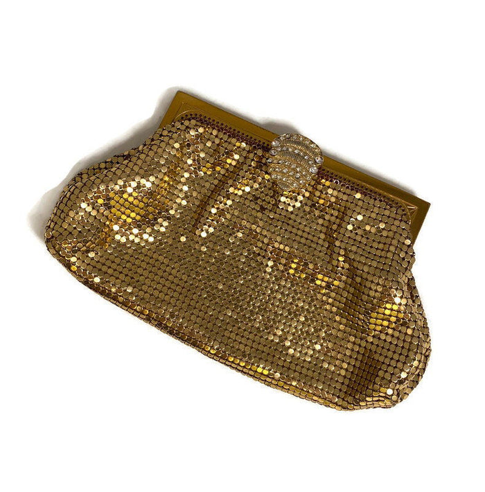 Whiting and Davis Gold Metal Mesh Purse at Duckwells
