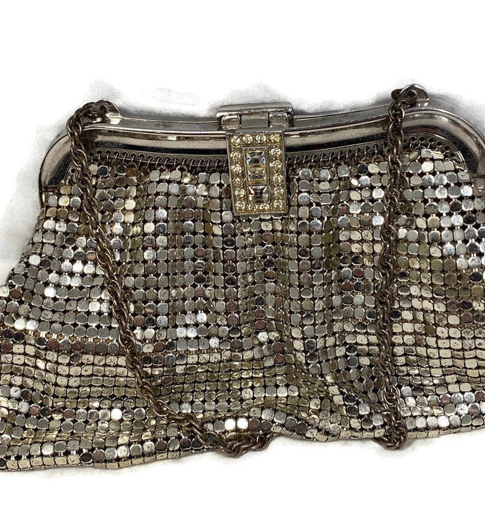 Whiting and Davis Silver Metal Mesh Coin Purse at Duckwells