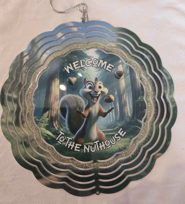Wind Spinner Welcome to the Nut House