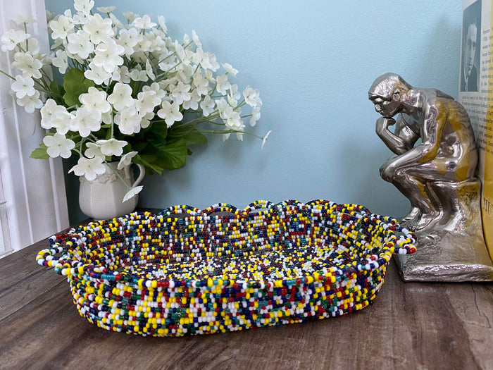 Wired Multicolored Beaded Tray at Duckwells