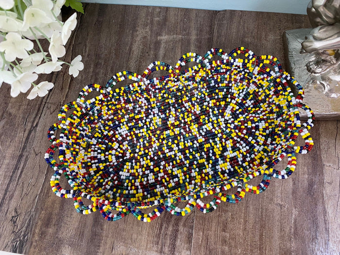 Wired Multicolored Beaded Tray at Duckwells
