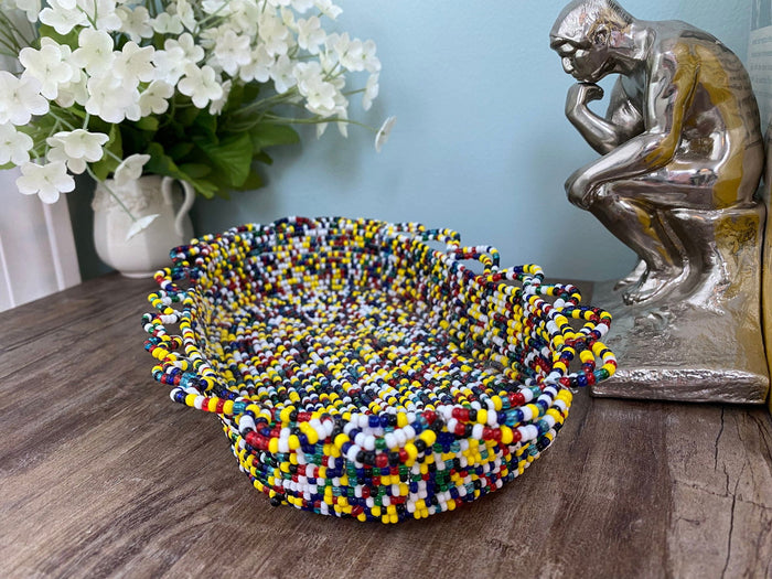 Wired Multicolored Beaded Tray at Duckwells