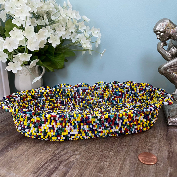 Wired Multicolored Beaded Tray at Duckwells