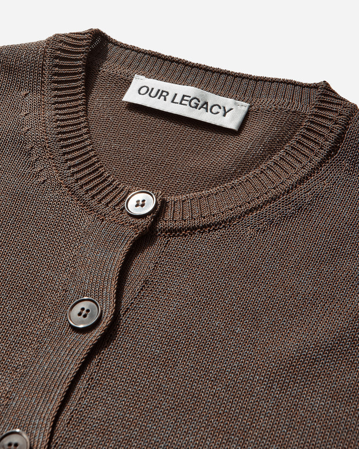 Our Legacy Wmns Micro Cardigan Cangiante Copper Tech Cotton Knitwears Cardigans W2263MC 001