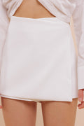 Wrap Mini Skort in White - Skirts, trousers