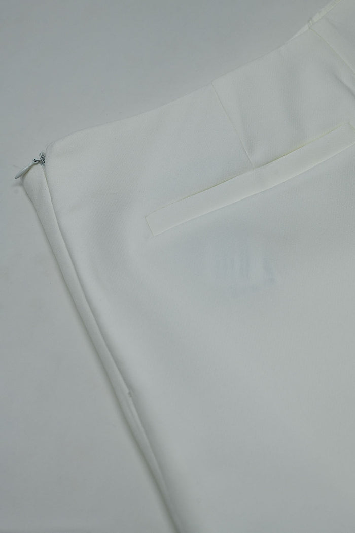 Wrap Mini Skort in White - Skirts, trousers