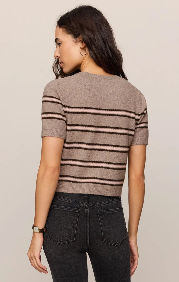 Z Supply: Gatewood Stripe Sweater Tee - Heather Ash